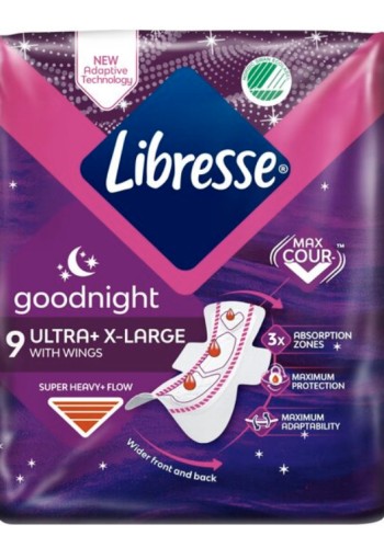 Libresse Ultra Thin Maandverband Goodnight Extra 9 stuks