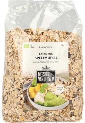 De Halm Speltmuesli extra rijk bio (1 Kilogram)