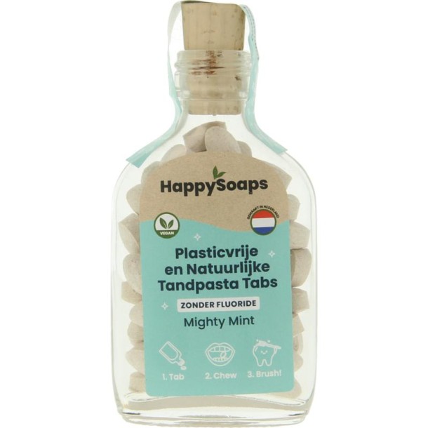 Happysoaps Tandpasta tabs zonder fluoride (62 Stuks)