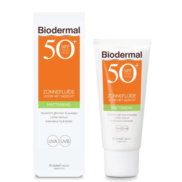 Biodermal Zon fluid matterende zonnefluide SPF50+ (40 Milliliter)