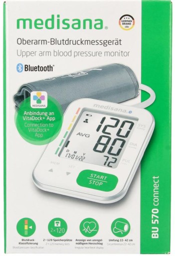 Medisana Bloeddrukmeter BU 570 connect bovenarm wit (1 Stuks)