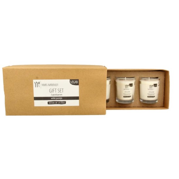 Yours Naturally Giftset 3 votive geurkaarsen witte jasmijn (1 Set)