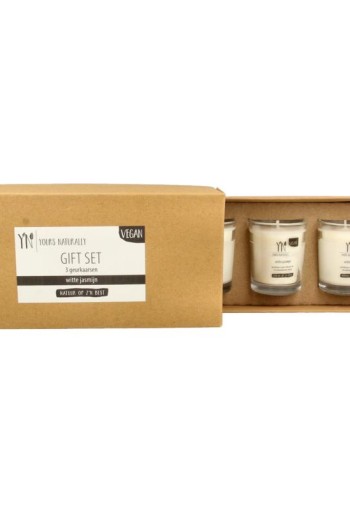 Yours Naturally Giftset 3 votive geurkaarsen witte jasmijn (1 Set)