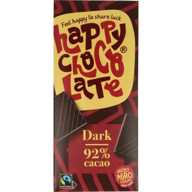 Happy Chocolate Puur 92% bio (85 Gram)