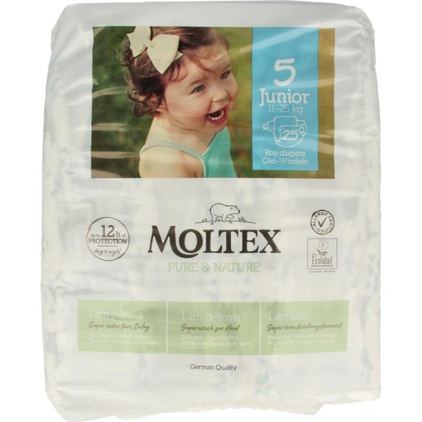 Moltex Pure & nature babyluiers junior (25 Stuks)