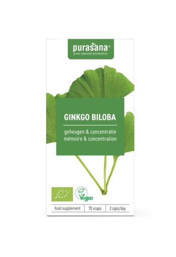Purasana Ginkgo biloba vegan bio (70 Vegetarische capsules)