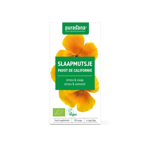 Purasana Slaapmutsje vegan bio (120 Vegetarische capsules)