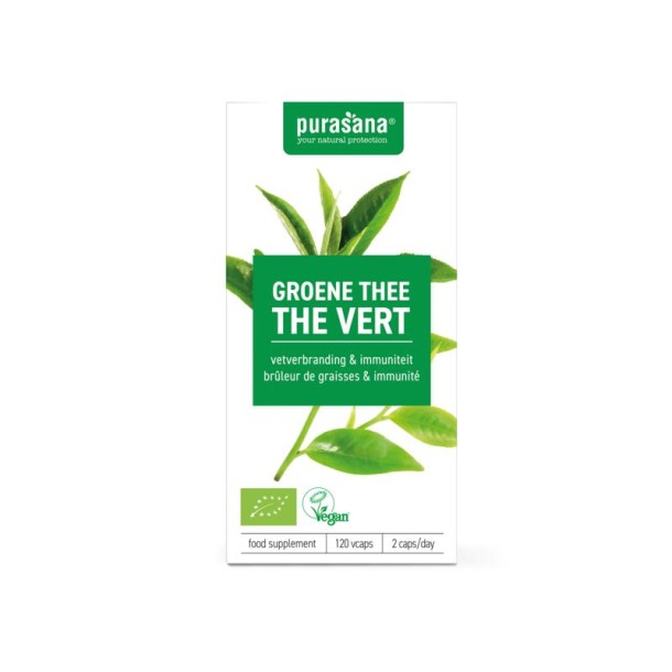 Purasana Groene thee vegan bio (120 Vegetarische capsules)