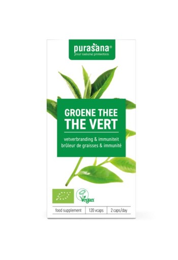 Purasana Groene thee vegan bio (120 Vegetarische capsules)