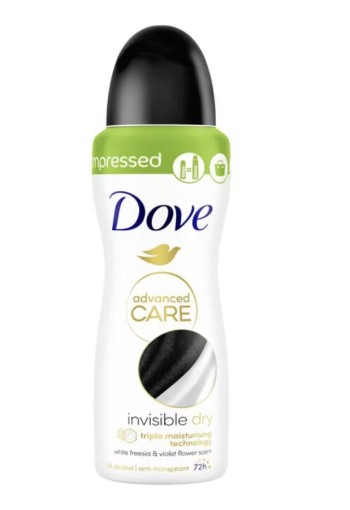 Dove Deodorant Spray Compressed Invisible Dry 75ml