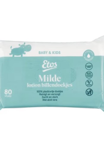 Etos Baby Mild Lotion Billendoekjes   80 stuks  