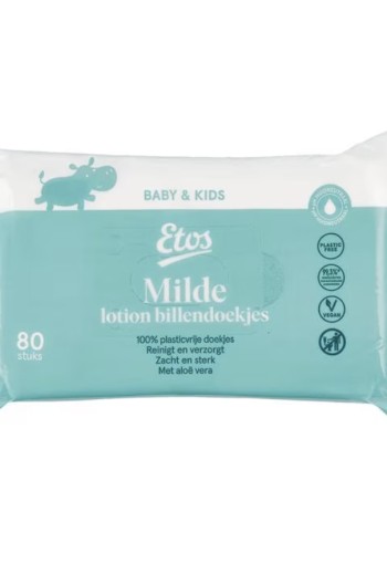 Etos Baby Mild Lotion Billendoekjes   80 stuks  6 stuks voor € 7,50