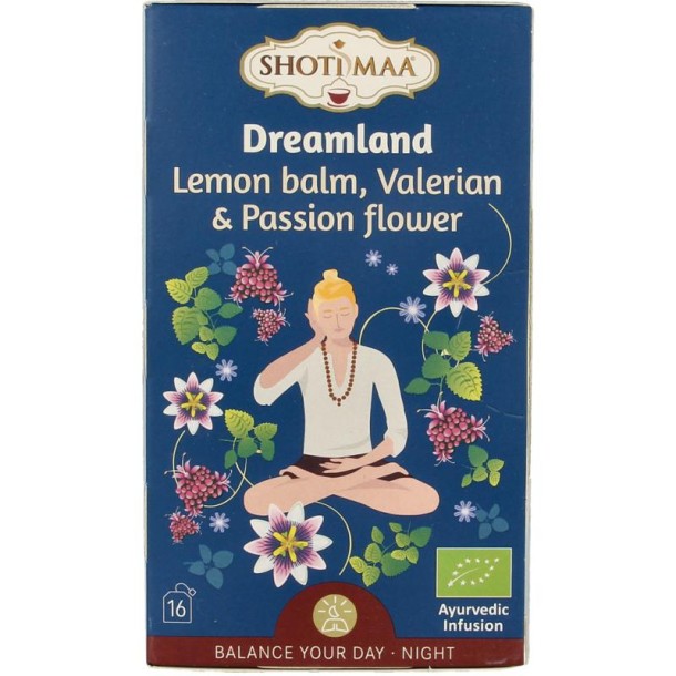 Shoti Maa Dreamland lemon balm, valerian & pass flower bio (16 Zakjes)