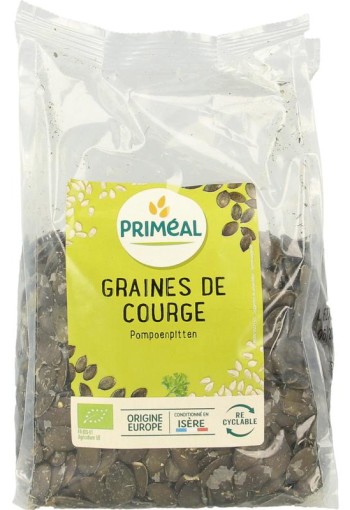 Primeal Pompoenpitten uit Europa bio (500 Gram)