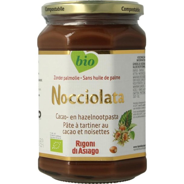 Nocciolata Chocolade hazelnootpasta bio (650 Gram)