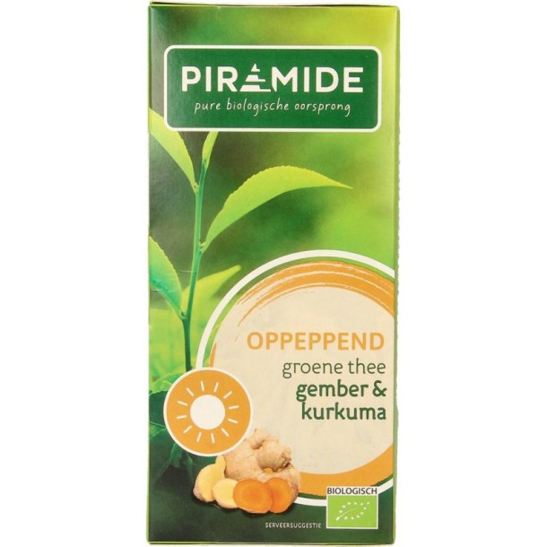 Piramide Oppeppend groene thee gember & curcuma bio (20 Zakjes)