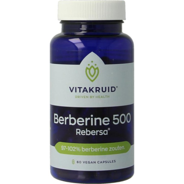 Vitakruid Berberine 500 Rebersa 97-102% berberine zouten 60 Vegetarische capsules