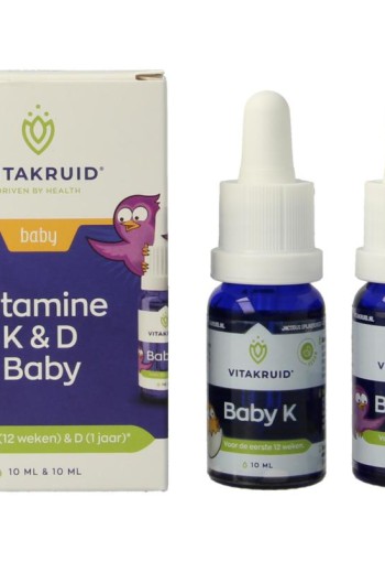 Vitakruid Vitamine K & D baby druppels 10ml (20 Milliliter)