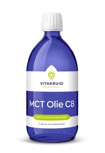 Vitakruid MCT Olie C8 100% zuivere & duurzame kokosolie (500 Milliliter)