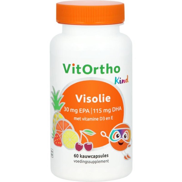 Vitortho Visolie 30mg EPA DHA kind kauwcapsules (60 Capsules)