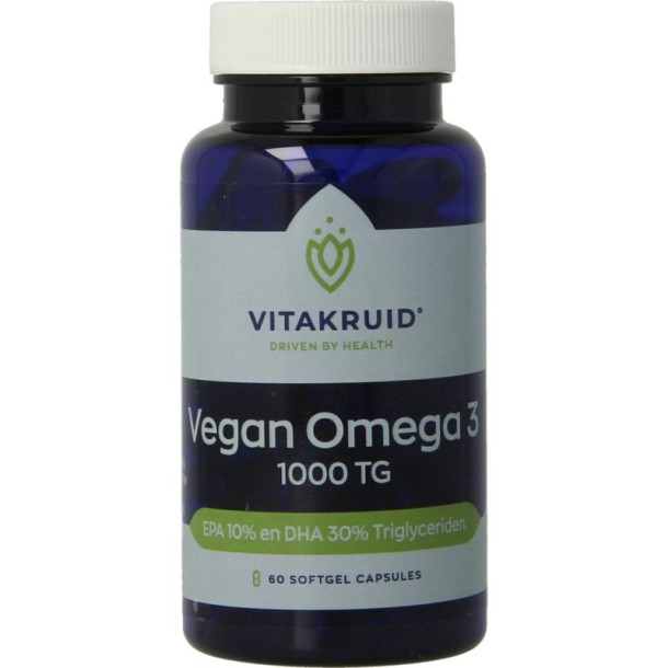 Vitakruid Vegan omega 3 1000 triglyceriden 300 DHA 100 EPA 60 Softgels