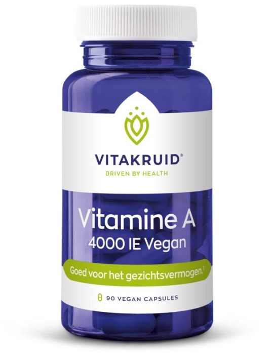 Vitakruid Vitamine A Retinol Acetaat 4000 IE Vegan (90 Vegetarische capsules)