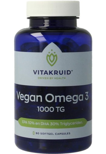 Vitakruid Vegan omega 3 1000 triglyceriden 300 DHA 100 EPA (90 Softgels)