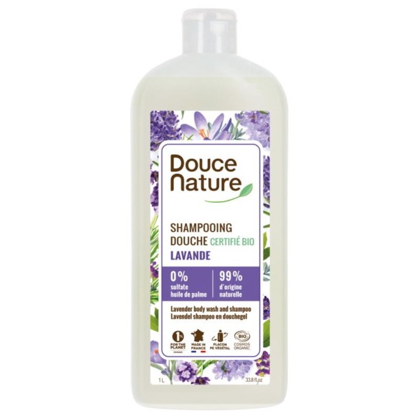 Douce Nature Douchegel & shampoo lavendel bio (1 Liter)