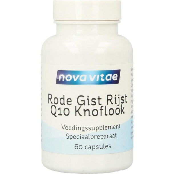 Nova Vitae Rode gist rijst+ Q10 + knoflook (60 Vegetarische capsules)