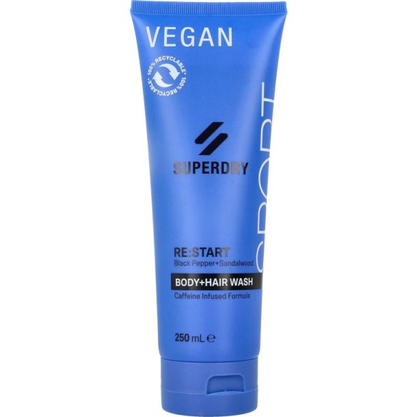 Superdry Sport RE:start body + hair wash (250 Milliliter)