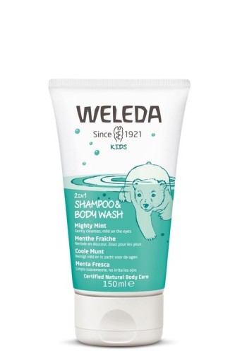 Weleda Kids 2-in-1 shampoo & bodywash coole munt (150 Milliliter)