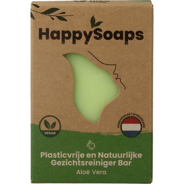 Happysoaps Gezichtsreiniger bar aloe vera (70 Gram)