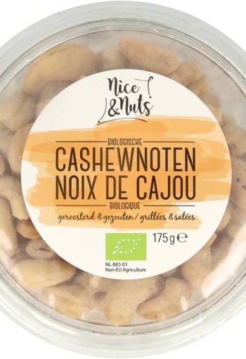 Nice & Nuts Cashewnoten met zeezout geroosterd bio (175 Gram)