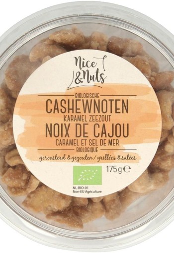 Nice & Nuts Cashewnoten karamel zeezout geroosterd bio (175 Gram)