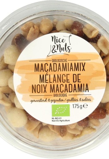 Nice & Nuts Macadamia mix met zeezout geroosterd bio (175 Gram)