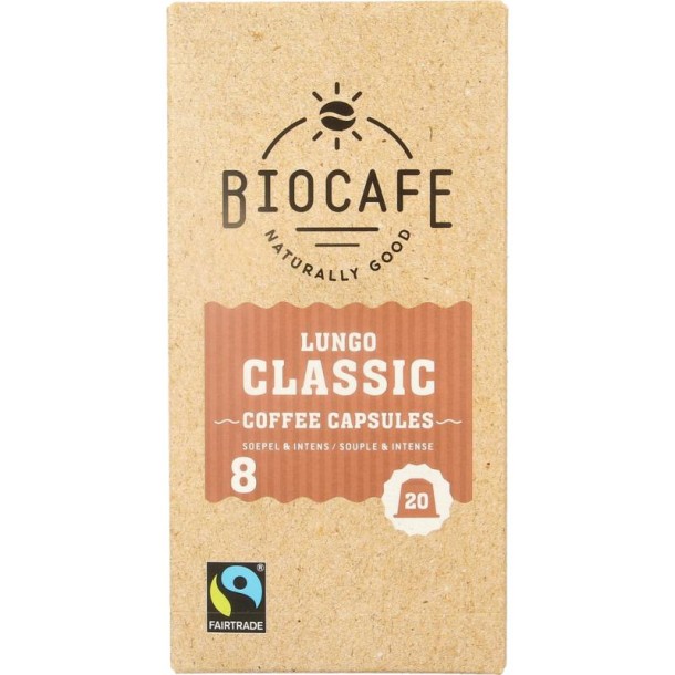 Biocafe Lungo capsules bio (20 Stuks)