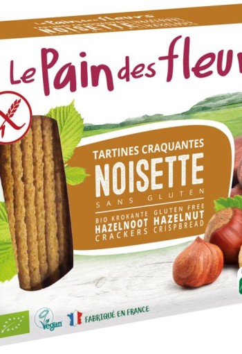 Pain Des Fleurs Krokante bio crackers met hazelnoot glutenvrij (150 Gram)