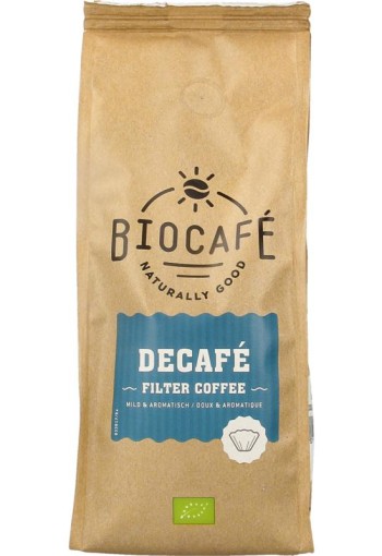 Biocafe Filterkoffie cafeinevrij bio (250 Gram)