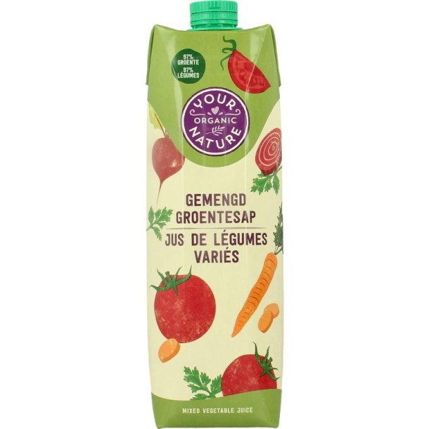 Your Organic Nat Groentesap gemengd bio (1 Liter)