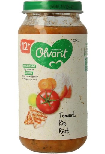 Olvarit Tomaat kip rijst 12M12 (250 gram)