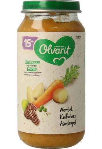 Olvarit Wortel kalfsvlees aardappel 15M07 (250 Gram)