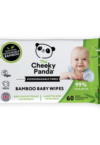 The Cheeky Panda Bamboe bio-afbreekbare babydoekjes (60 Stuks)