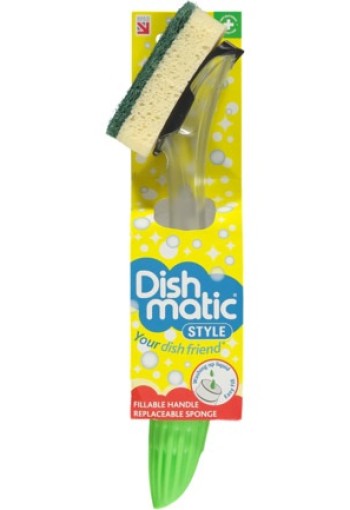 Dishmatic Schuursponsborstel met dispenser (1 Stuks)