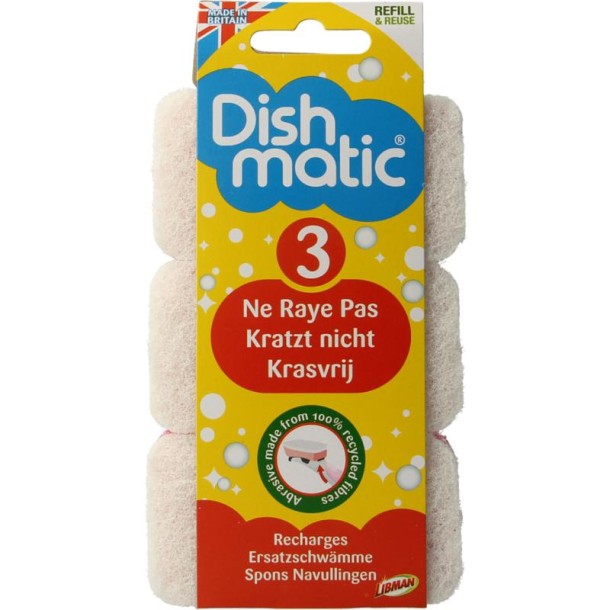 Dishmatic Navulspons krasvrij (3 Stuks)