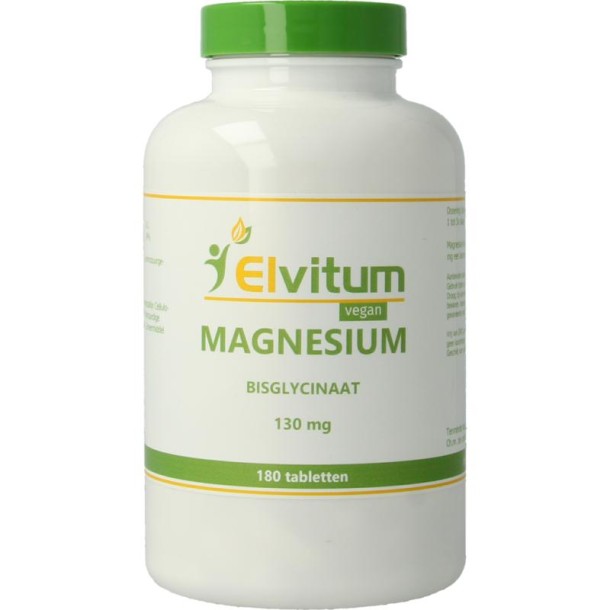 Elvitum Magnesium (bisglycinaat) 130mg (180 Tabletten)