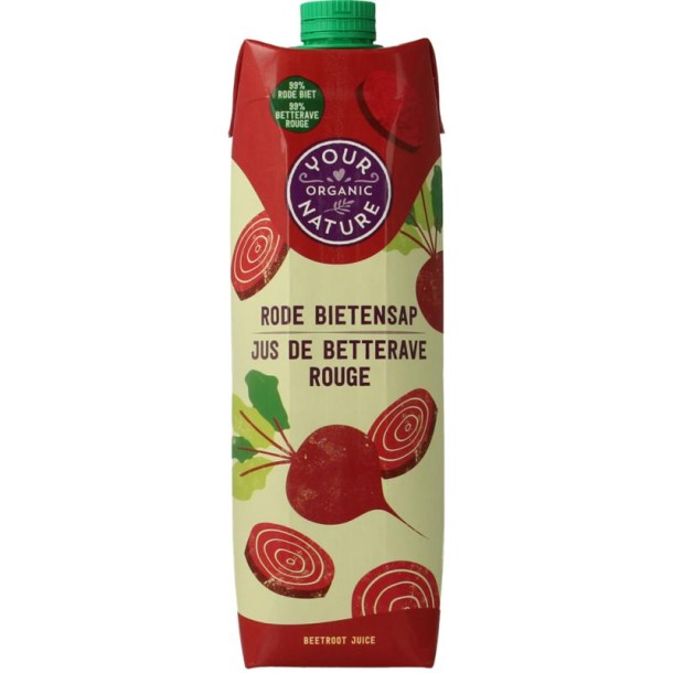 Your Organic Nat Rode bietensap bio (1 Liter)