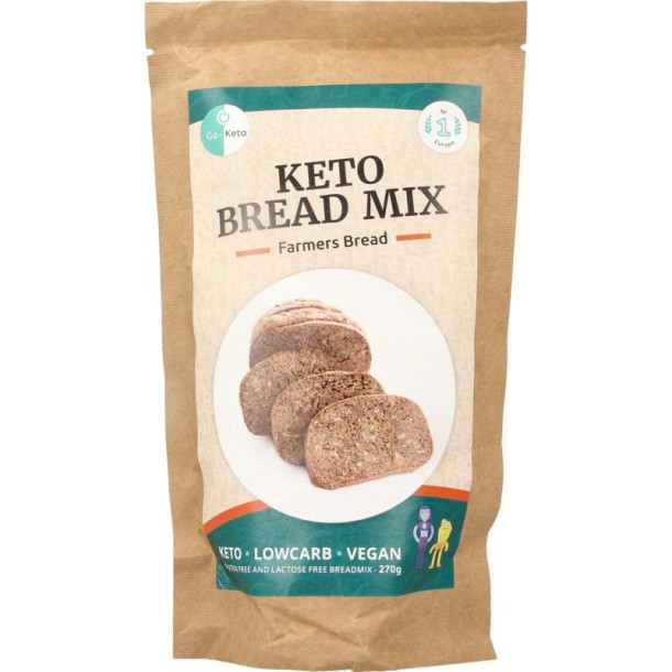 Go-Keto Brood bak mix boeren brood keto koolhydraatarm (270 Gram)