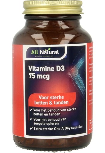 All Natural Vitamine D3 75mcg (30 Capsules)