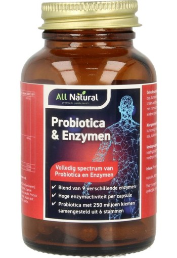 All Natural Probiotica & enzymen (60 Vegetarische capsules)