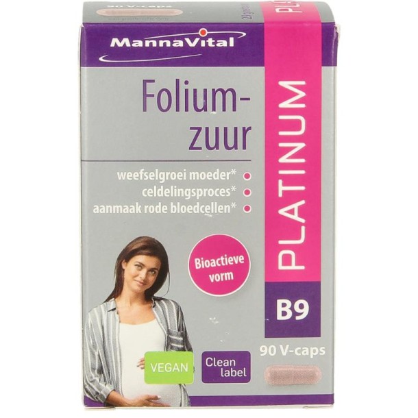 Mannavital Foliumzuur platinum (90 Vegetarische capsules)